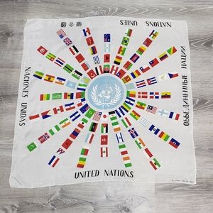 United Nations Silk Chiffon Square Scarf